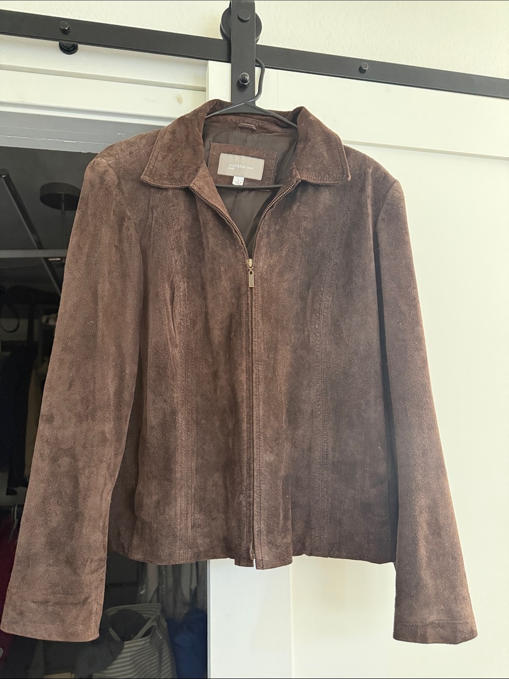Vintage chocolate brown suede jacket